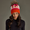 Ski Pom Hat - Orange, Blush & Pink