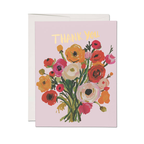 Ranunculus Bouquet Thank You Greeting Card