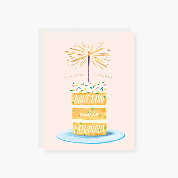 Fun and Frivolous Sparkler Cake Birthday Card