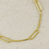 18K Gold Filled Paperclip & Box Chain Bracelet - 6 inches