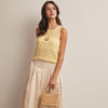 Sleeveless Crochet Knit Tank Top - Lemon