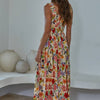 Woven Cotton Rayon Floral Print Sleeveless Dress