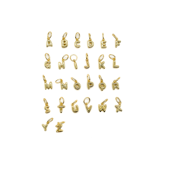Gold Mini Bubble Initial Letter