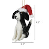 Puppy with Santa Hat Felt Ornament