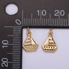 14K Gold Filled Mini Micro Paved CZ Sail Boat Add-On Charm | AG420