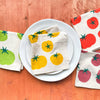 Tomatoes Multi-Color Hand Printed Cotton Napkins, Set of 4