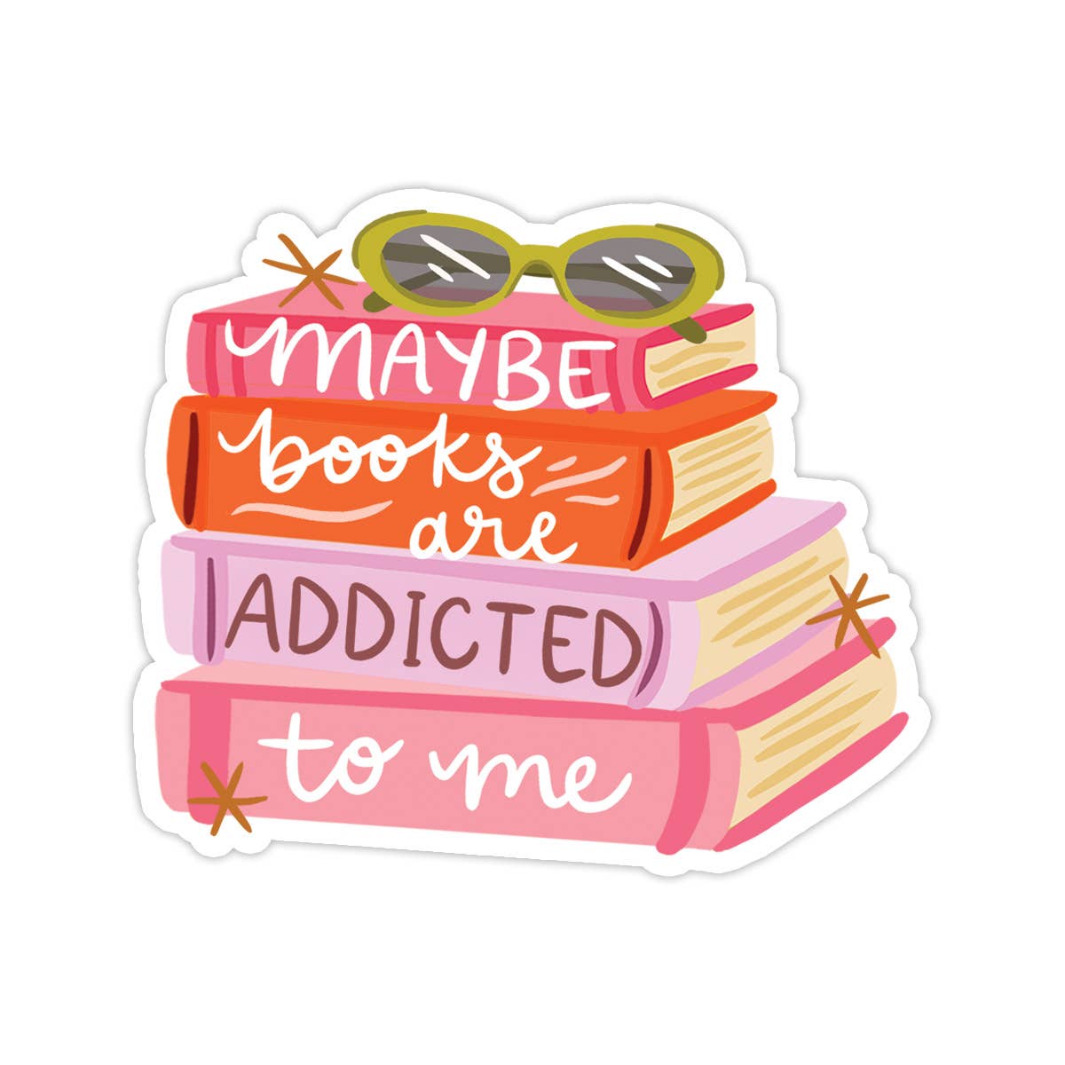 Books Addicted To Me Vinyl Sticker