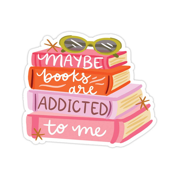 Books Addicted To Me Vinyl Sticker