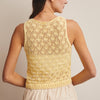 Sleeveless Crochet Knit Tank Top - Lemon