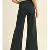 Straight Wide Leg Denim Pants - Faded Black