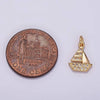 14K Gold Filled Mini Micro Paved CZ Sail Boat Add-On Charm | AG420