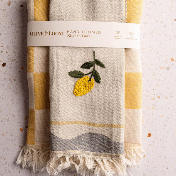 Lemon - Hand Stitched Kitchen Towel
