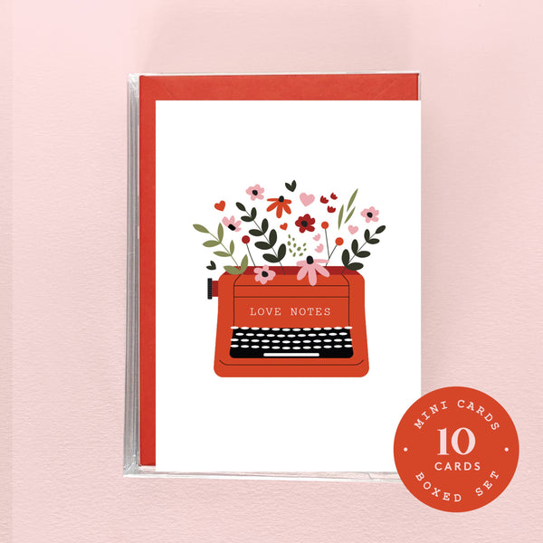 Mini Boxed Set - Love Notes Typewriter - 8 Cards