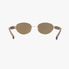 Coco Amber Polarized Oval Metal Fashion Sunglasses