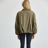 Funnel Neck Balloon Jacket - Olive
