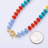 18K Gold Filled Colorful Candy Gemstone Rondelle Bead Chain Necklace 17.5 Inch with Extender | WA-3318: #1