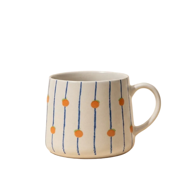 Orange Striped Ceramic Mug
