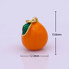 Mini Gold Orange Charm Enamel Tangerine Pendant M-827