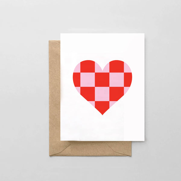 Heart Check Pattern Greeting Card