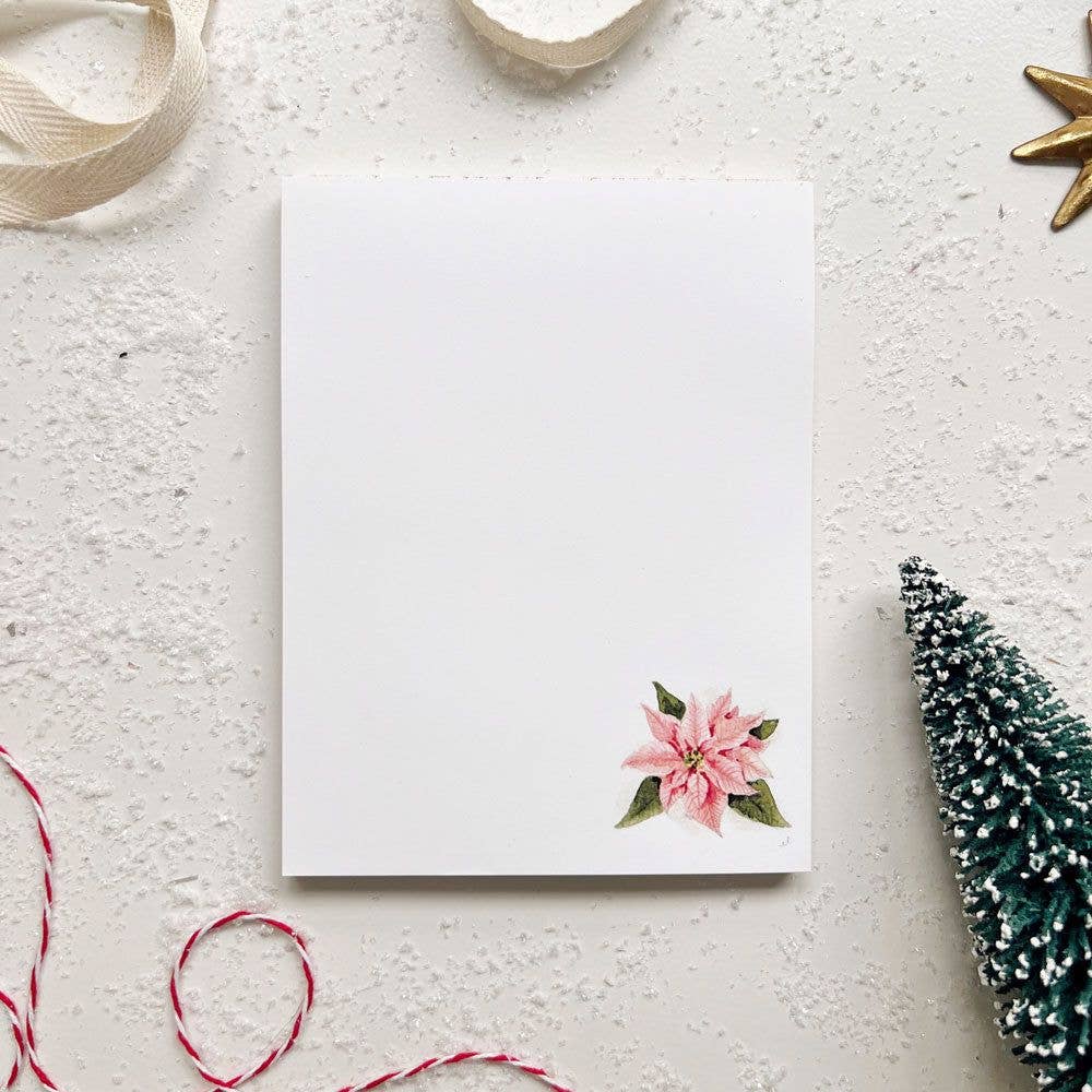 Christmas notepad - Poinsettia