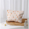 Floral Corduroy Portable Cosmetic Bag