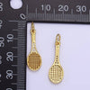 24K Gold Filled Micro Paved CZ Tennis Racket Charm in Gold & Silver | AG888: Gold