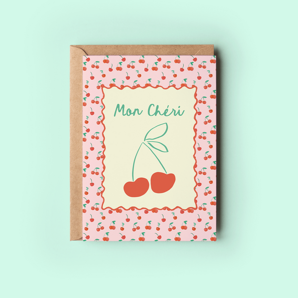 Mon Chéri Cherry Greeting Card