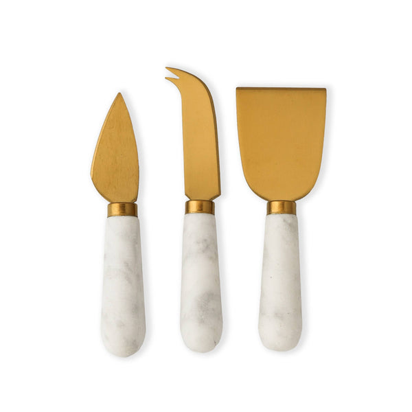 White Marble Cheese Knives