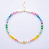 18K Gold Filled Colorful Candy Gemstone Rondelle Bead Chain Necklace 17.5 Inch with Extender | WA-3318: #1