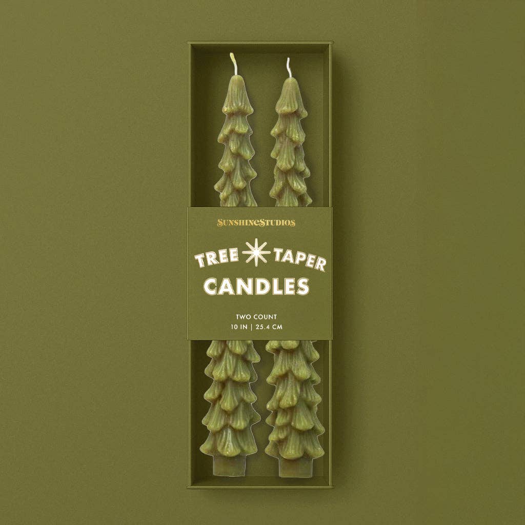 Tree Taper Candles - Green