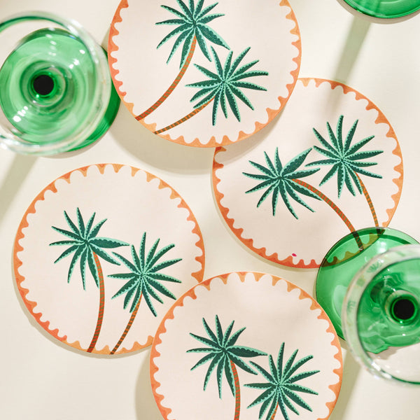 Palm Trees Coasters - Set of Four