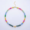 18K Gold Filled Colorful Candy Gemstone Rondelle Bead Chain Necklace 17.5 Inch with Extender | WA-3318: #1