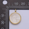 24K Gold Filled Celestial Sunset Sunrise Ray Pearl Round Charm H-321