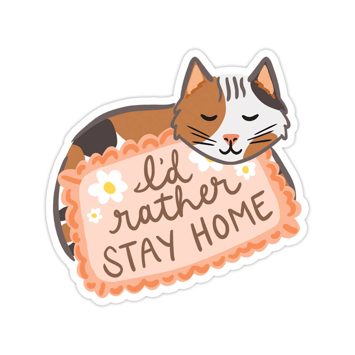 Stay Home Cat Vinyl Sticker