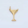 24K Gold Filled 18mm Martini Olive Alcohol Drink CZ Mini Charm in Gold & Silver | E311: Gold
