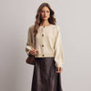 Classic Knit Button Front Cardigan - Ivory