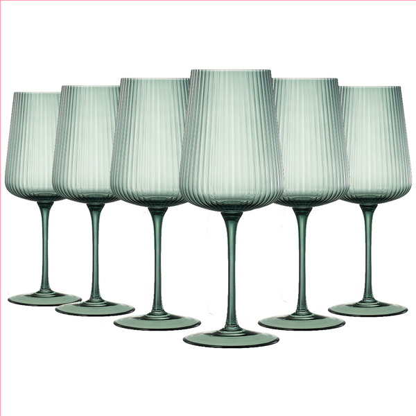 Ripple Colored Wine Glasses