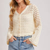 Open-Knit Crochet Cardigan - Ecru
