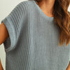 Dolman Sleeve Knitted Top - Blue