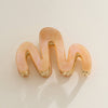 Matte Wavy Claw Clip with Gold Detailing
