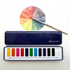 Watercolor Set- 12 Artist Grade Colors + Wood Paintbrush