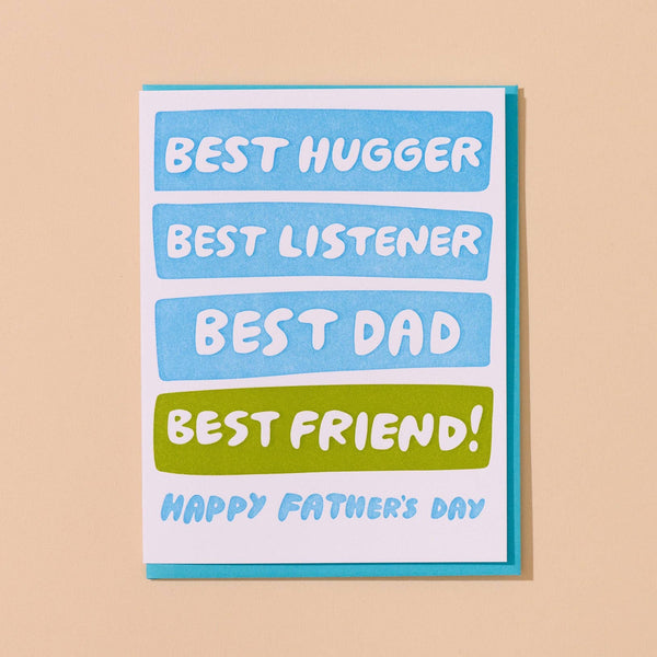 Letterpress Father's Day Card—Best Hugger