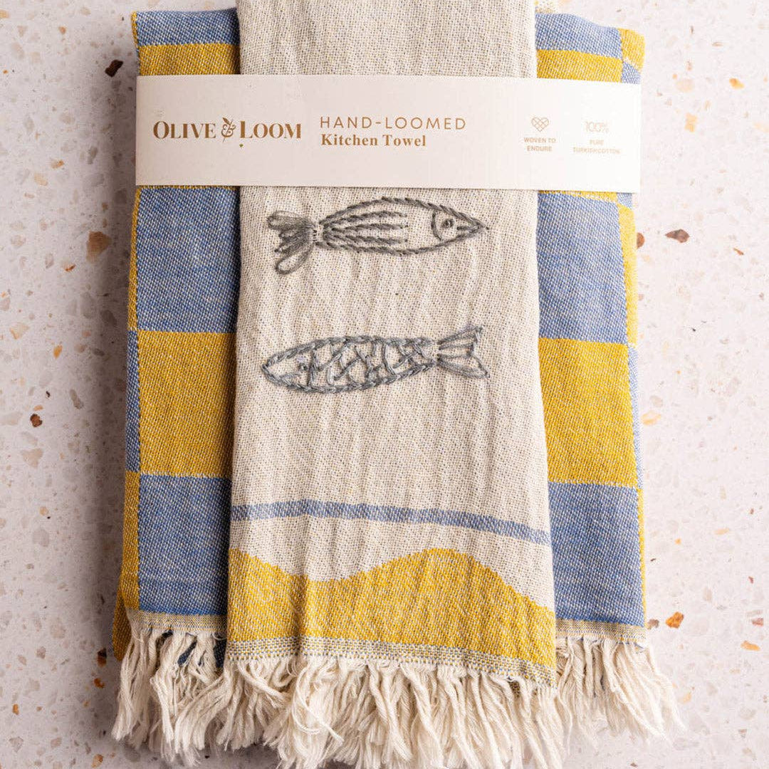 Sardine - Hand Stitched Kitchen Towel