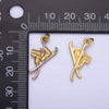 14K Gold Filled Snow Ski Boots Mixed Metal Charm | AG627