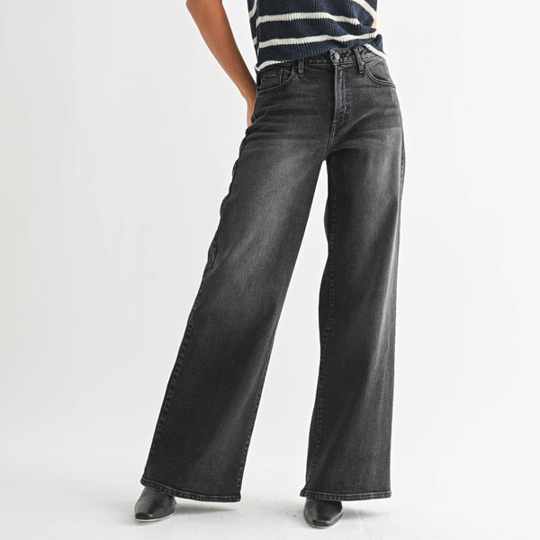 Ultra Wide Leg Jeans - Black