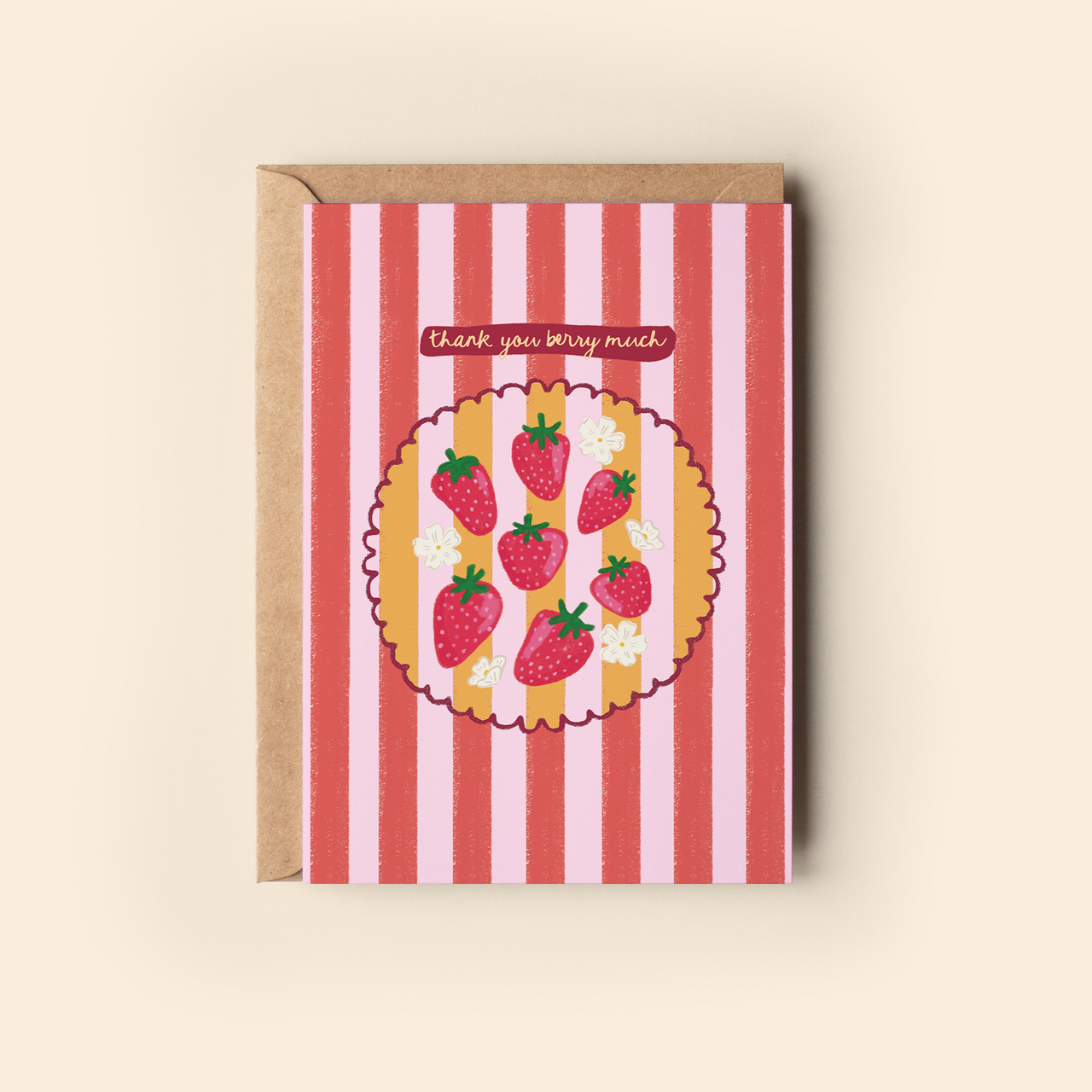 Thank You Berry Much Strawberry Greeting Card