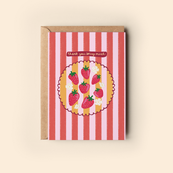 Thank You Berry Much Strawberry Greeting Card