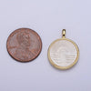 24K Gold Filled Celestial Sunset Sunrise Ray Pearl Round Charm H-321