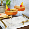 Deco Meridian Gold-Rimmed Crystal Coupe - Single Glass