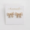 Gold Maxi Sparkler Holiday Statement Stud Bow Earrings